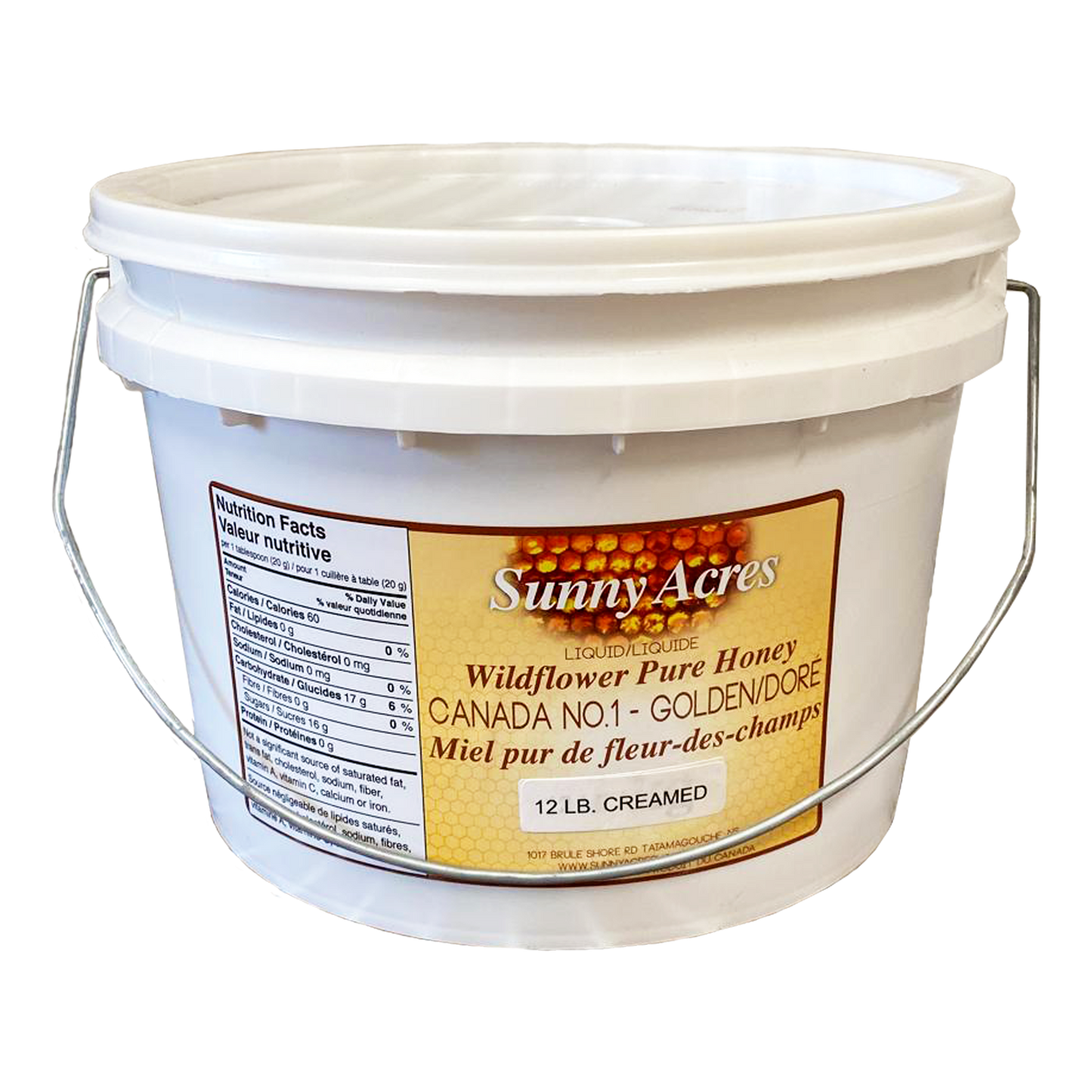 12lb white creamed wildflower pure nova scotia creamed honey no. 1 golden