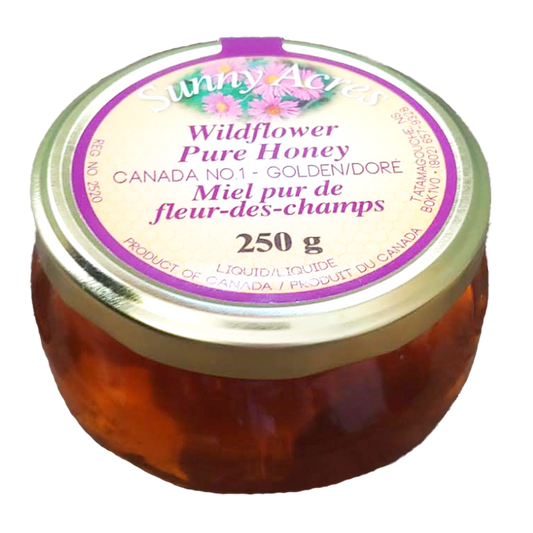 small jar wildflower liquid honey