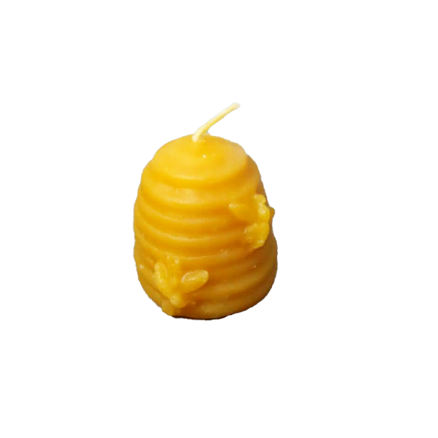 Single beehive skep candle with little bees