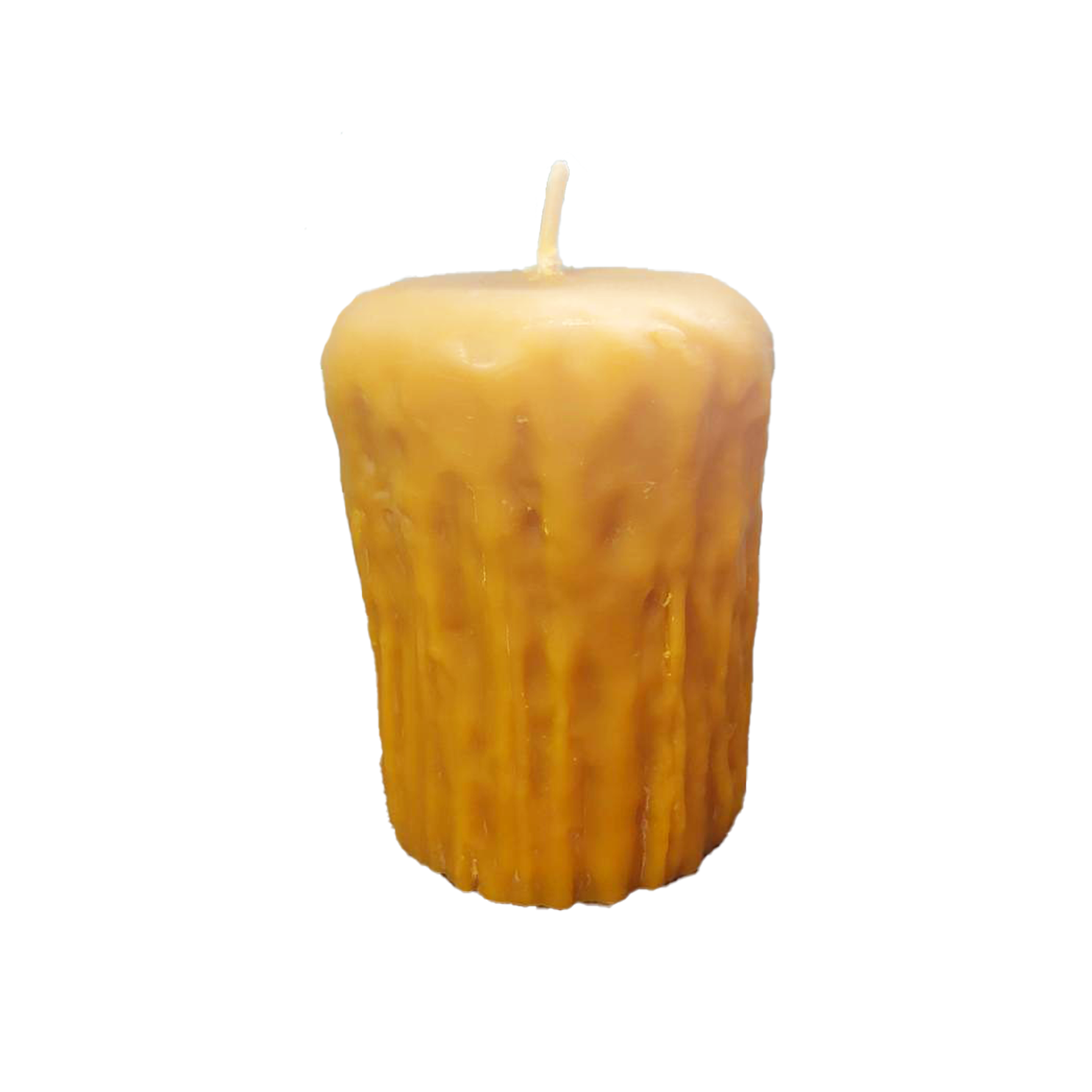 Large melted looking rustic beeswax candle