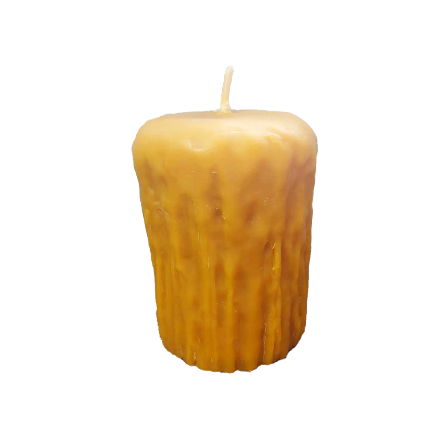 Large melted looking rustic beeswax candle