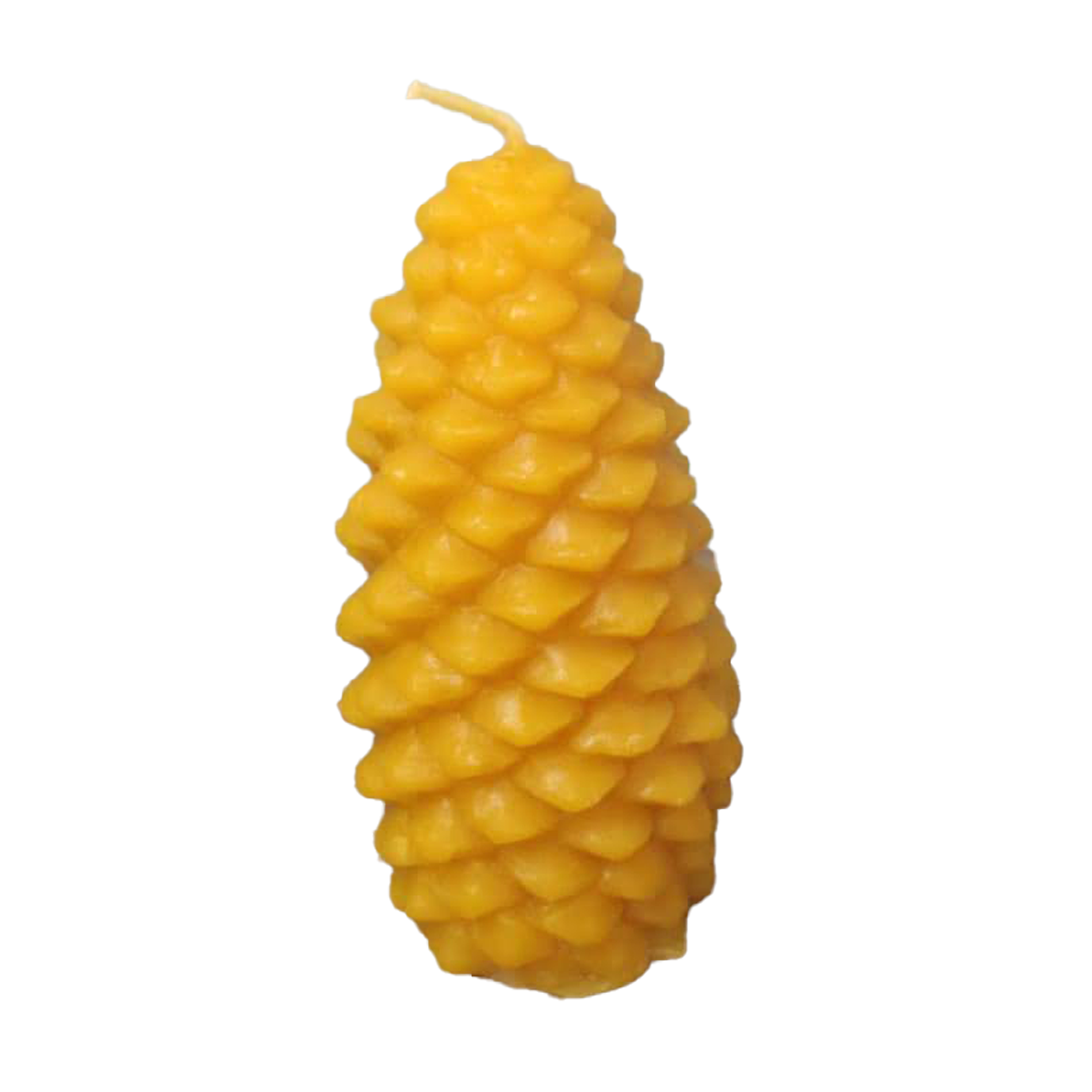 small pinecone shaped pure beeswax candle