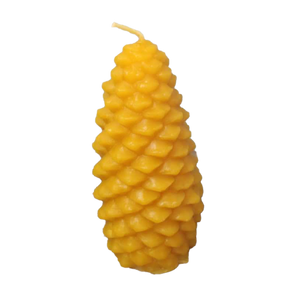 small pinecone shaped pure beeswax candle