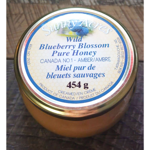 large jar creamed 100% natural wild blueberry blossom honey