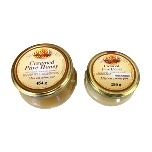 large and small jars of Nova Scotia pure creamed honey