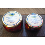 Load image into Gallery viewer, large and small blueberry blossom honey jars
