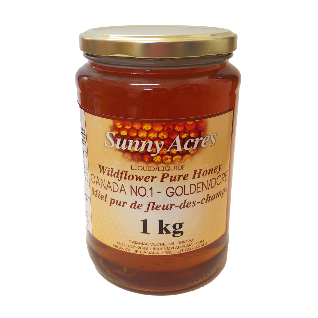 1kg jar of liquid wildflower honey