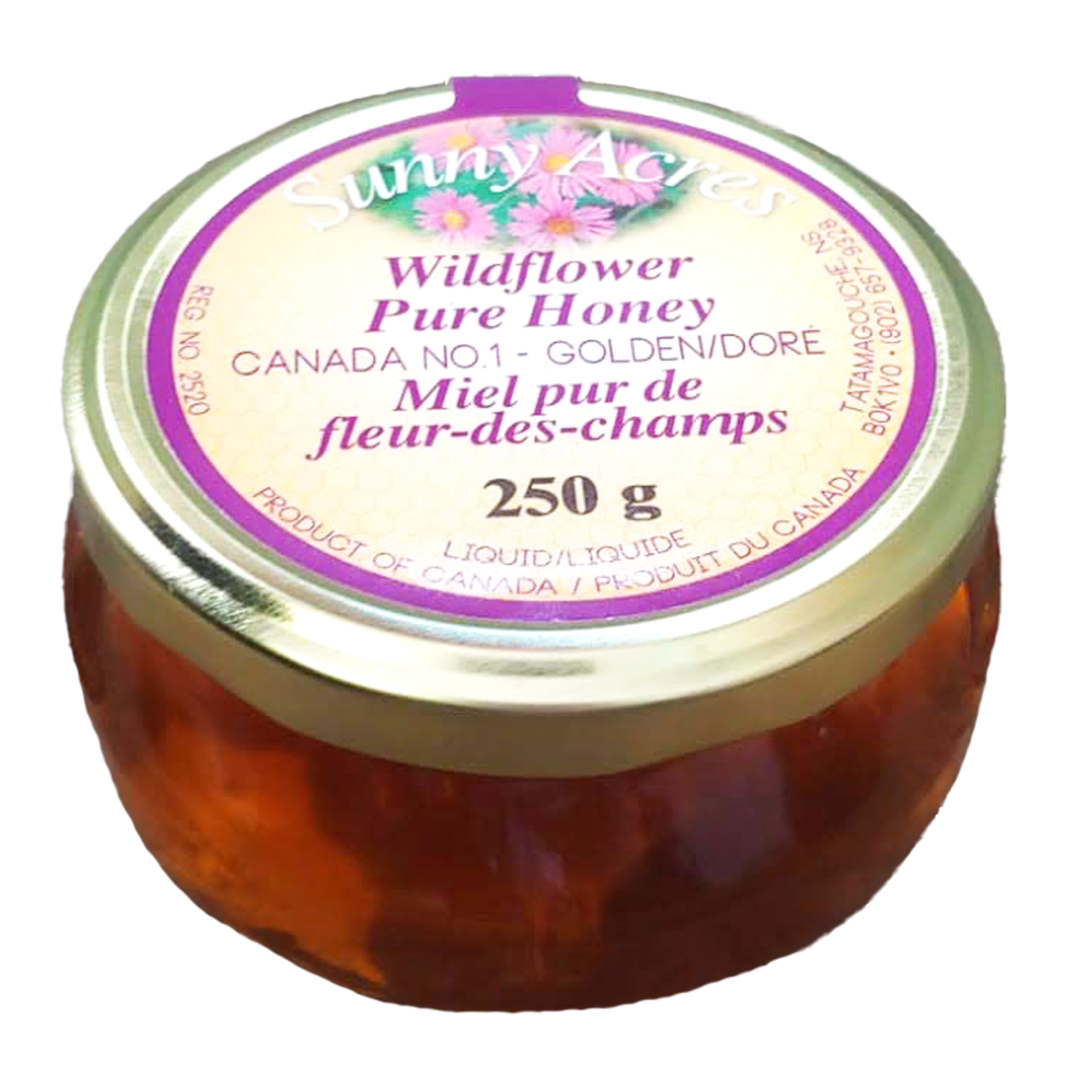 small jar wildflower liquid honey