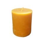 Load image into Gallery viewer, short pure nova scotia beeswax pillar candle
