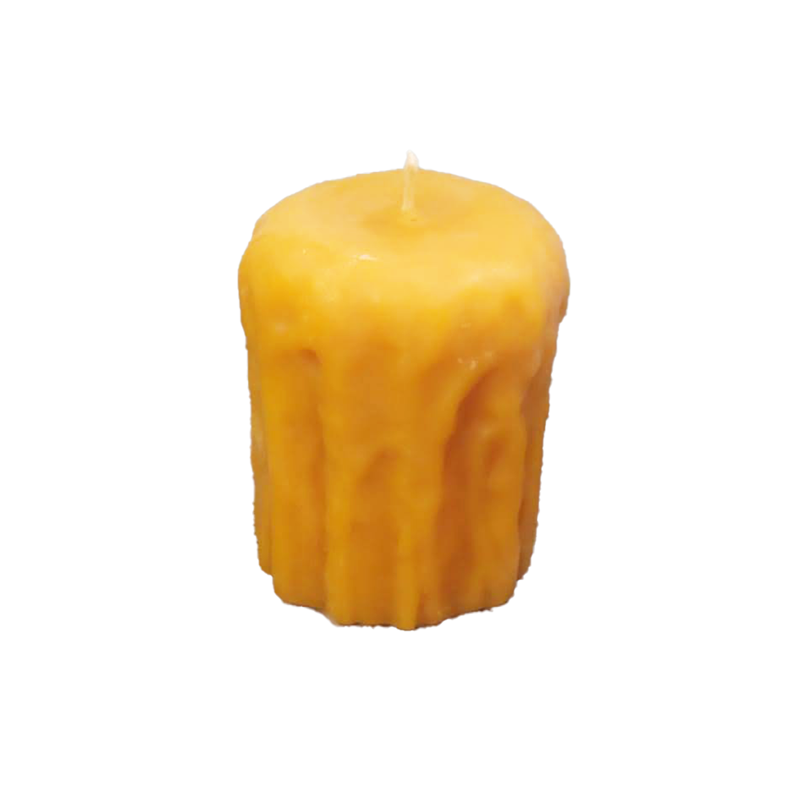small melted looking beeswax rustic candle