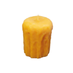 Load image into Gallery viewer, small melted looking beeswax rustic candle
